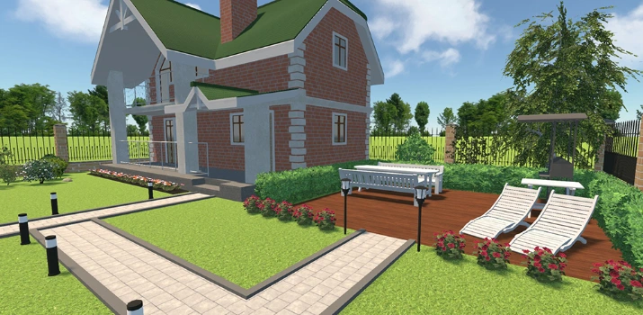 Зона отдыха в 3д