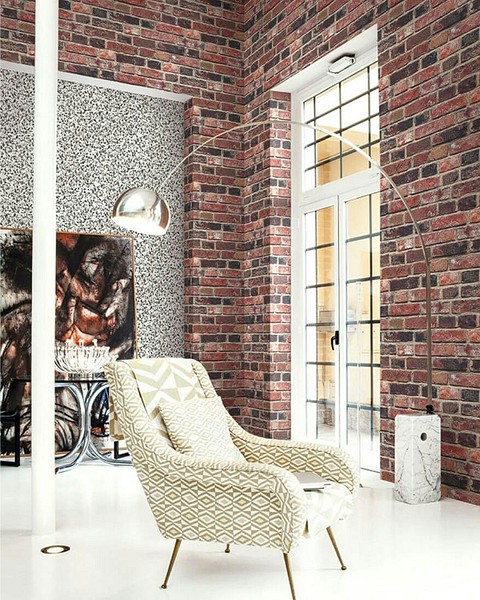 Обои под кирпич в интерьере Обои под кирпич в интерьере
