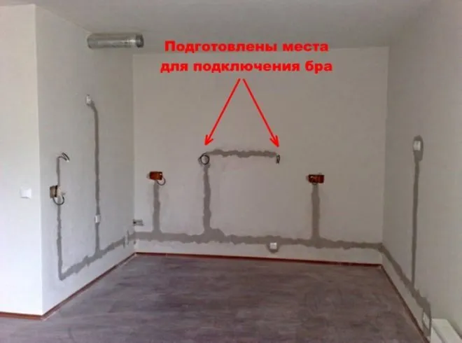 Скрытая проводка для бра