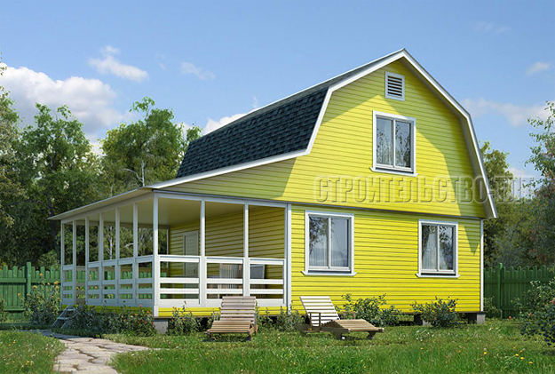 Проект дачного дома 6 на 6 с мансардой