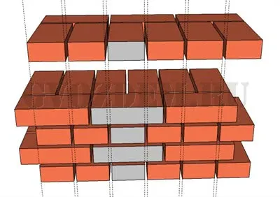 Кладка в 1,5 кирпича - перевязка швов