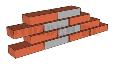 Кирпичная кладка в 1/2 кирпича (ложковая)