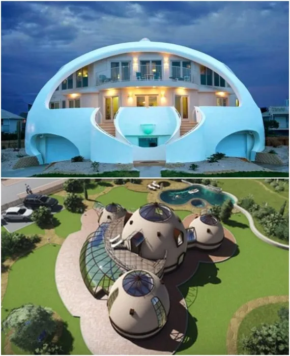 Монолитная технология возведения купольных домов позволяет создавать футуристические объекты.