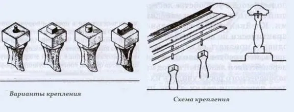 Вырезать на верхушках балясин шипы, в поручне выемки под них 