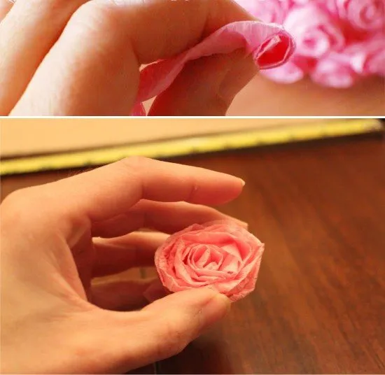 Создание бутона розы из гофрированной бумаги
