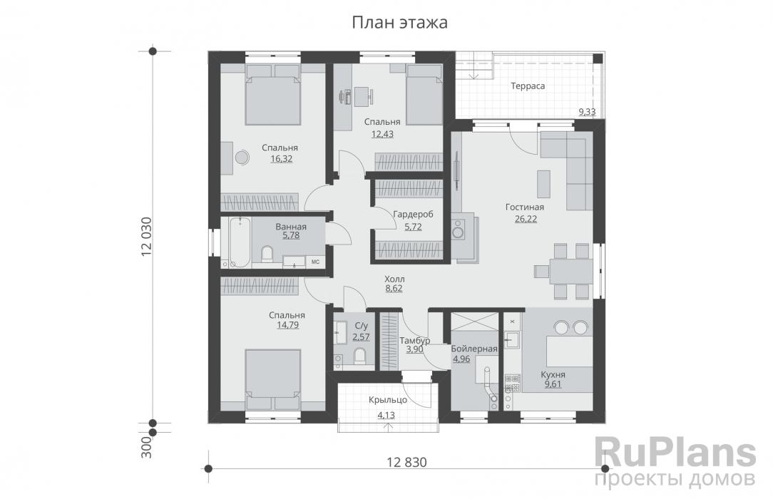 Проекты одноэтажных домов - Планы Проекты одноэтажных домов - Планы