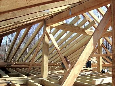 система деревянных стропил
