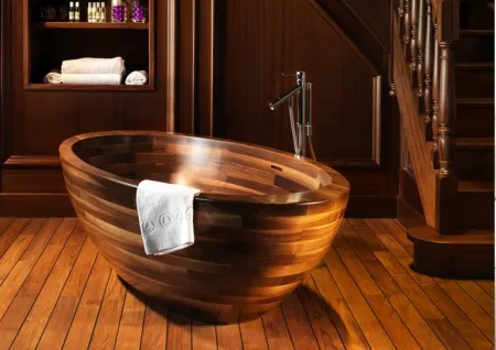 Дубовая деревянная ванна