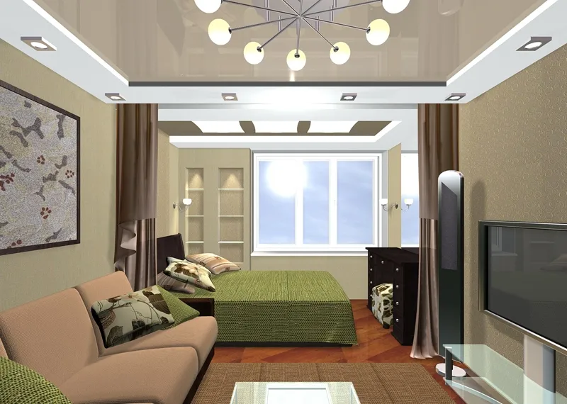 Совмещение гостиной и спальни в квартире