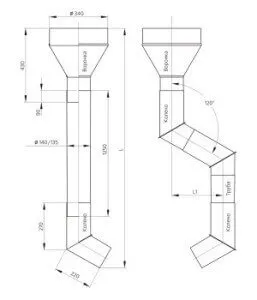 Чертеж водосточной трубы