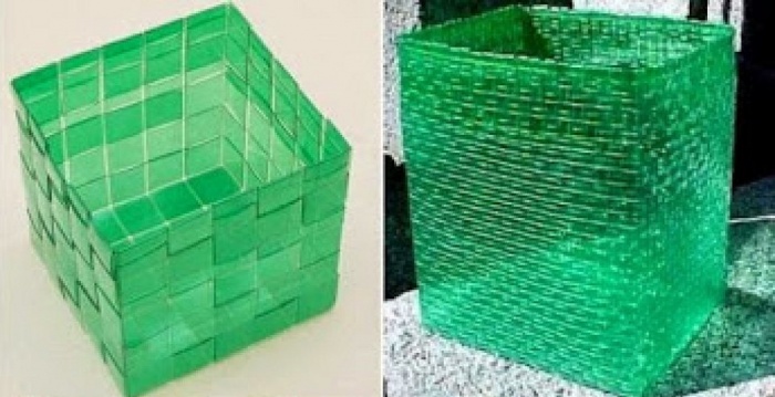 Плетение корзин из пластиковых бутылок