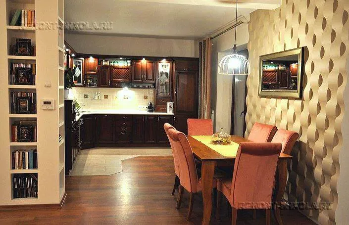 Фактурное покрытие стены на кухне 3д панели для кухни фото