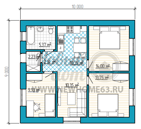 Планы частных домов размером 9 на 10 метров