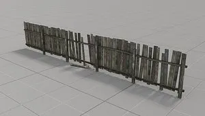wooden fence old wood 3D model