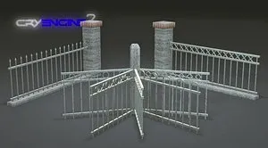 free pack metal fences games 3d model