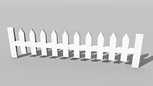 white fence picket 3D model