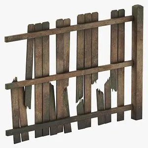 Wood Fence Damaged model