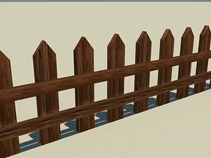 free fence wooden wood 3d model