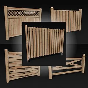 wood fences pack vol 3d c4d