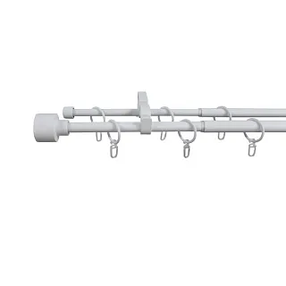 Карниз для штор двухрядный раздвижной UGO LOKS, белый, 160-300 см