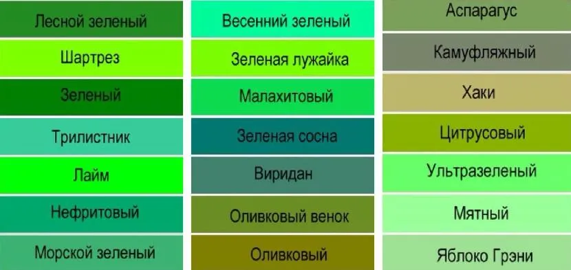 Разнообразие оттенков и их названий Разнообразие оттенков и их названий