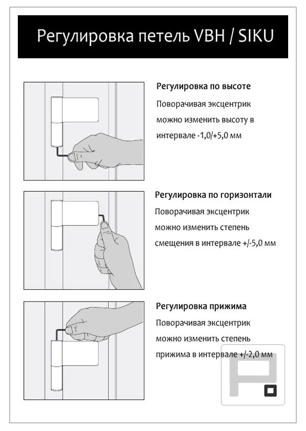 Как самому отрегулировать петли VBH или SIKU на пластиковой двери Ремонт дверей с фурнитурой VBH SIKU