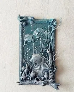 Diy Canvas Art Painting, Flower Art Painting, Sea Crafts, Diy Arts And Crafts, Seashell Art, Seashell Crafts, Sea Art, Sea Glass Art, Beach Art Diy