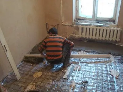 Разравнивание бетонной стяжки