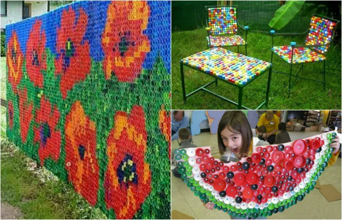 Потрясающие поделки из пластиковых крышек.