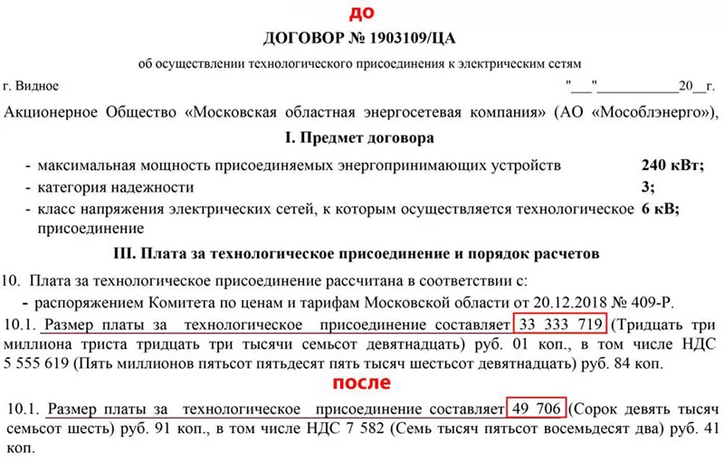 Услуги по подключению к электросетям в